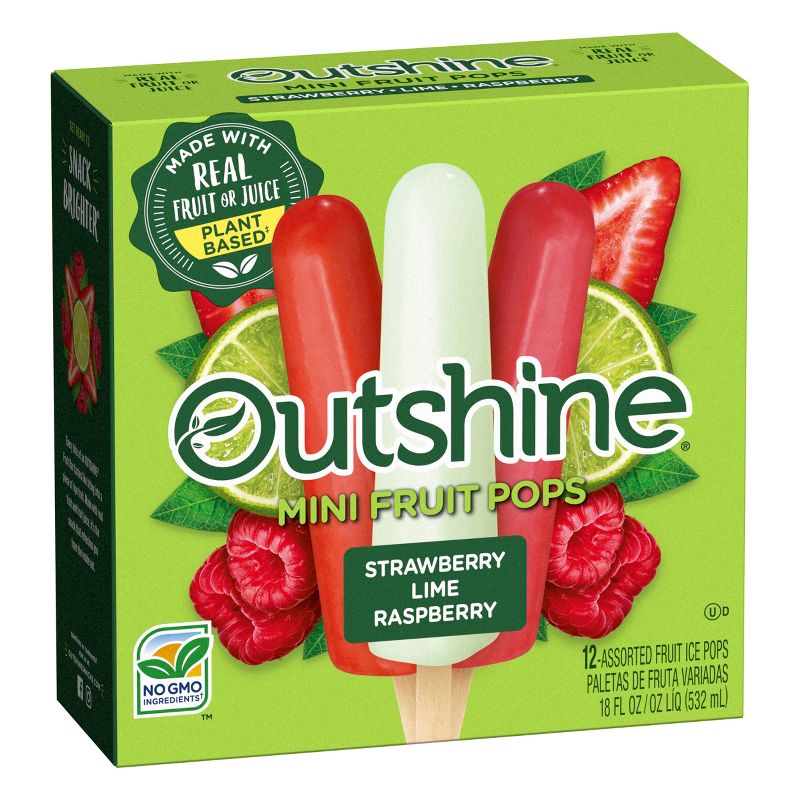 Outshine Strawberry, Lime & Wildberry Frozen Fruit Bar - 12ct, 4 of 12