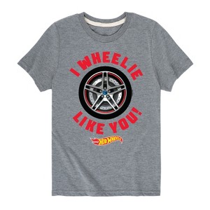 Boys' - Hot Wheels - Valentine's I Wheelie Like You Short Sleeve Graphic T-Shirt - 1 of 4