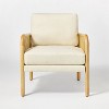 Cane Accent Chair Cream (KD) - Threshold™ designed with Studio McGee: Rubberwood Frame, Removable Polyester Cushions - 3 of 4