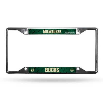 NBA Milwaukee Bucks View Chrome License Plate Frame