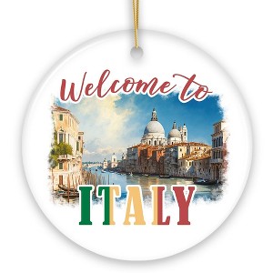 Watercolor Venice City Canal Art Ornament, Vintage Italy Traveler Souvenir| OrnamentallyYou - 1 of 4