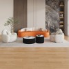 Kumasinova Modern Round Coffee Table with Light Marble Top,18"/30" PU Leather Center Table with Cylinder Shape,Side Table for Living Room Furniture - 2 of 4