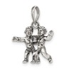 Black Bow Jewelry Sterling Silver Gemini the Twins Zodiac 3D Antiqued Pendant - 3 of 4