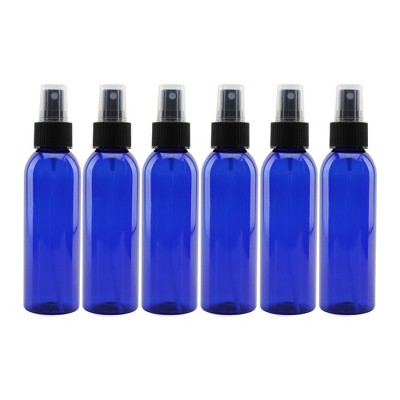 Cornucopia Brands 4oz Blue Plastic Spray Bottles w/Fine Mist Atomizer Caps, 6pk; for DIY, Travel, Beauty