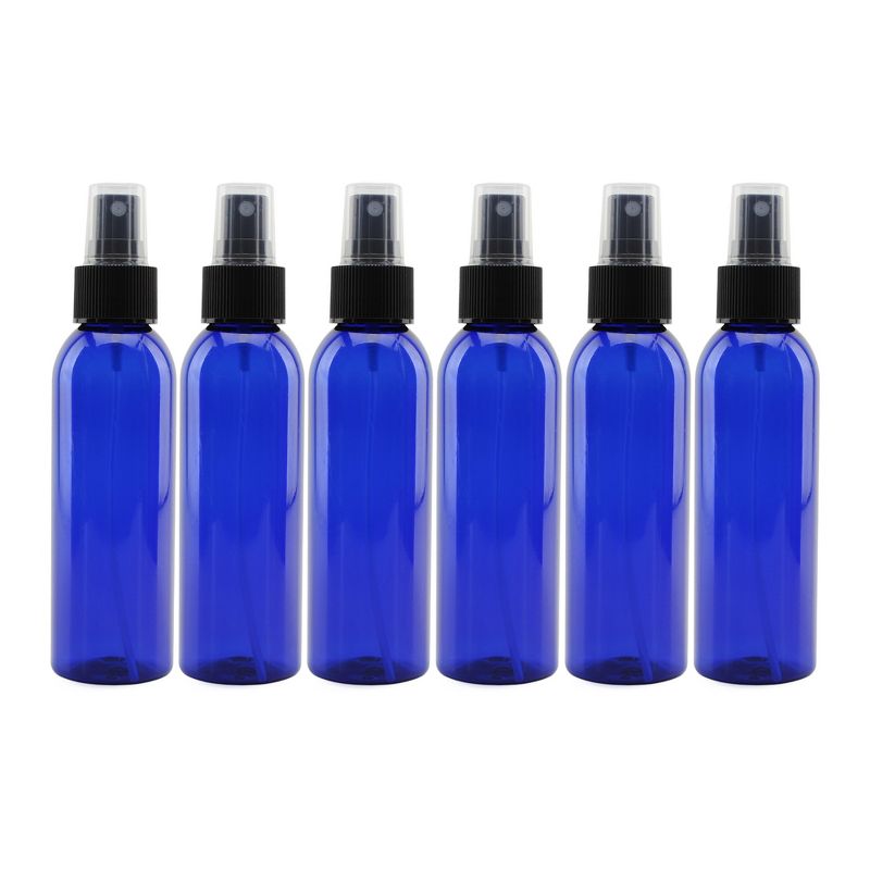 Cornucopia Brands 4oz Blue Plastic Spray Bottles w/Fine Mist Atomizer Caps, 6pk; for DIY, Travel, Beauty, 1 of 7