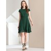 Allegra K Women's Work Ruffle Hem Cap Sleeve High Waist A-Line Layered Midi Dress - 3 of 4