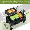 Collapsible Wagon Cart with 5" All-Terrain Wheels, 380LB Capacity Foldable Utility Cart with Drink Holders for Grocery, Beach, Camping, Sports - 3 of 4