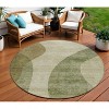 Beige And Chocolate Abstract Washable Indoor Outdoor Area Rug - 2 of 4