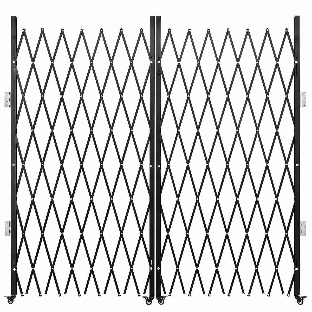 Double Folding Security Gate Aluminum Accordion Barrier with Locking Casters with 2 Locking Casters for Door Courtyard Garage - thumbnail 6
