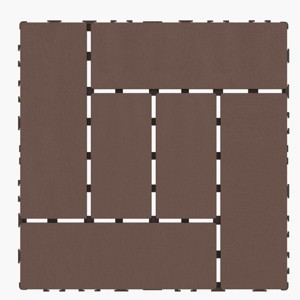 SEVOBAL 44 PCS Carpet Tiles 11.8"x11.8" Interlocking Wood-Plastic Composite Deck Tiles Waterproof Slip Resistant for Outdoor, Brown, - 1 of 4