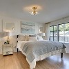 PAKOKULA 2-Light Gold Semi Flush Mount Ceiling Light with Water Ripple Glass Shade for Hallway Kitchen - 3 of 4