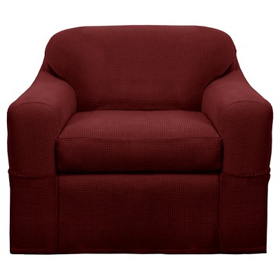 Reeves Wingchair Stretch Slipcover Red - Zenna Home