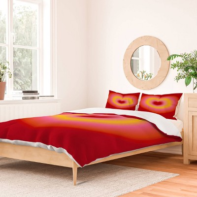 Deny Designs Ana Rut Bre Fine Art Valentine Red Duvet and Sham Set