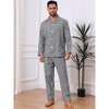 INSPIRE CHIC Men's Two Pieces Long Sleeve  Button Down Checked Plaid Pajamas Set - 4 of 4