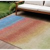 Coral And Blue Ombre Washable Indoor Outdoor Area Rug - 2 of 4