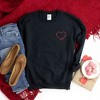Simply Sage Market Women's Graphic Sweatshirt Embroidered Love Cursive Heart - 2 of 4