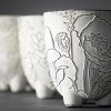5.5"H Sullivans Medium Floral Line Art Pots Set of 3, Gray - 2 of 4