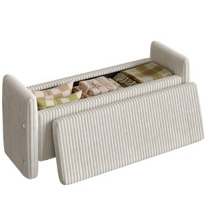 Pinmoco 44" Corduroy Storage Ottoman Bench, Upholstered Bench for Entryway Bedroom and Living Room with Storage - 1 of 4
