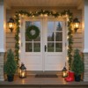 Artificial Cedar Topiary Trees Set of 2, Potted Faux Cypress Plant, UV Resistant Fake Evergreen Shrubs, Realistic Topiary Tree for Front Door - 4 of 4