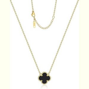 18K Gold Plated Four Leaf Clover Necklace Lucky Charm Jewelry Gift - 1 of 4