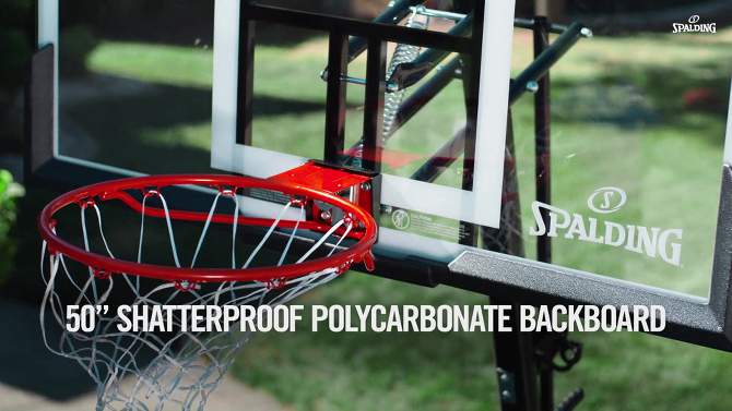 Spalding 50&#34; Polycarbonate Portable Basketball Hoop, 2 of 14, play video
