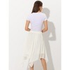 Allegra K Women's Elastic Waist Chiffon Handkerchief Hem Midi Skirt - 4 of 4