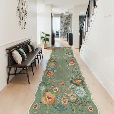 Lahome Machine Washable Back to College Series Floral Plant Floor Mat-Natural Bio-Printed Soft Rug for Living Room, School, Bedroom, or Entryway