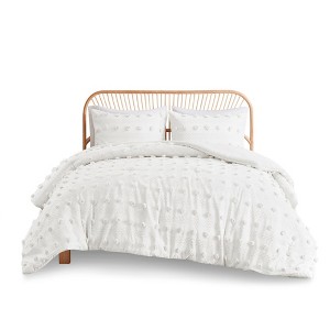 SEVOBAL Bedding Sets, Twin XL Clip Jacquard Comforter Set with Pompom Texture and Matching Sham, White, 18.5"*9.84"*9.84" - 1 of 4