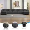 Mjkone 183''U-Shaped Chenille Modular Sectional Sofa,7-Seat Cloud Sleeper Deep Seat Couch with Ottoman and Thickened Cushions - 3 of 4