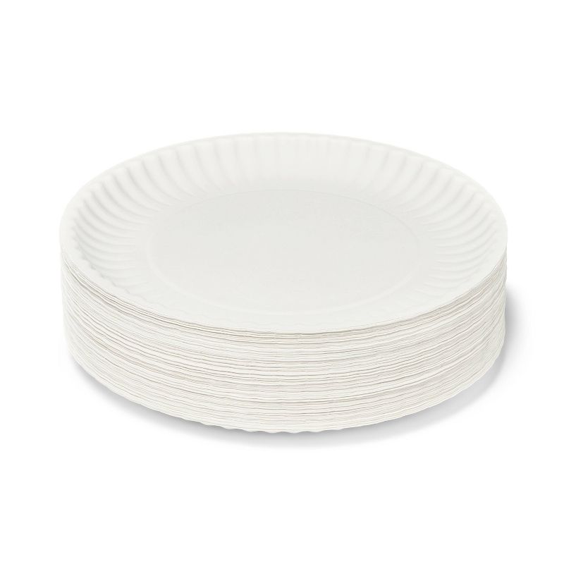Disposable 9&#34; Paper Plates - Uncoated - 200ct - Smartly&#8482;, 3 of 6