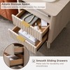 18" Modern Fluted Nightstand with Charging Station, Side Table with Faux Marble Top for Bedroom, Living Room - 4 of 4