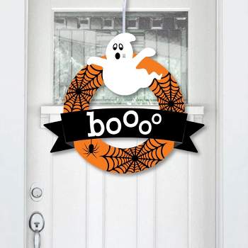 Big Dot of Happiness Spooky Ghost - Outdoor Halloween Party Decor - Front Door Wreath