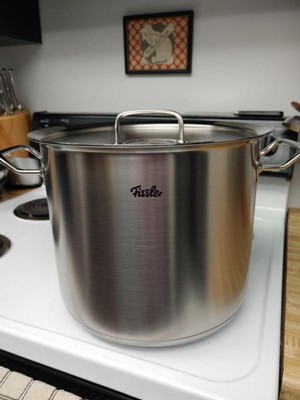 Fissler Original-Profi Collection Stainless Steel Tall Stock Pot with Lid,  14.8 Quarts