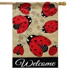 Ladybug Gathering Burlap Spring House Flag Welcome 28" x 40" Briarwood Lane - 2 of 4