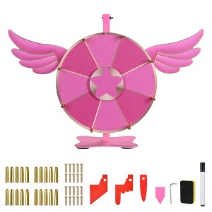 WinSpin 12" Pink Angel Prize Wheel Tabletop Spinning 8 Slots w/ Replacement Part - 1 of 4