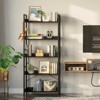 Greenstell Modern Style Bookshelf, Shelf Bookcase, High Bookshelf Corner Storage Organizer for Home Office Bedroom Kitchen Living Room - 2 of 4