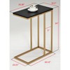 Kings Brand Furniture C-Shaped End Table Side Table for Sofa and Bed Couch Table TV Tray for Bedroom & Living Room, Gold/Black - image 4 of 4