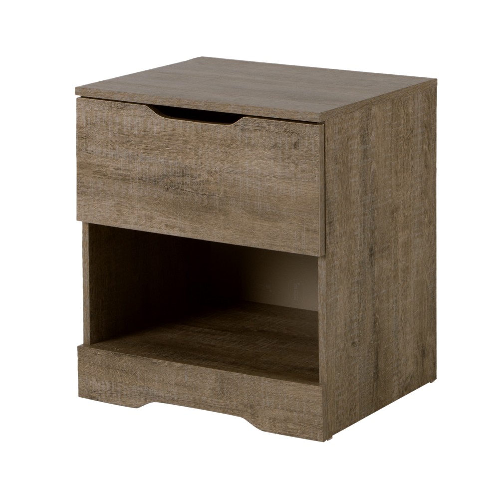 Photos - Storage Сabinet Holland 1 Drawer Nightstand Weathered Oak - South Shore
