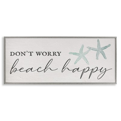Stupell Industries Don't Worry Beach Happy, 30" x 13"