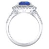 Pompeii3 4 1/2Ct TW Emerald Cut Tanzanite & Lab Created Diamond Ring in 14k White Gold - 2 of 4