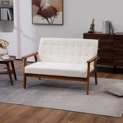 NicBex 45 Inch Loveseat,Modern Mid-Century Small Loveseat Sofa with Solid Wood Frame,Accent 2-Seater Upholstered Couch for Living Room