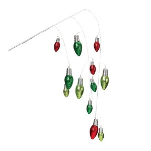Hanging Holiday Light Spray (Set of 2) – 25"H Glittered Christmas Sprays Foam/Plastic by Melrose - 1 of 3