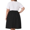 Agnes Orinda Women's Plus Size Casual Knee Faux Suede A Line Skirts - 4 of 4