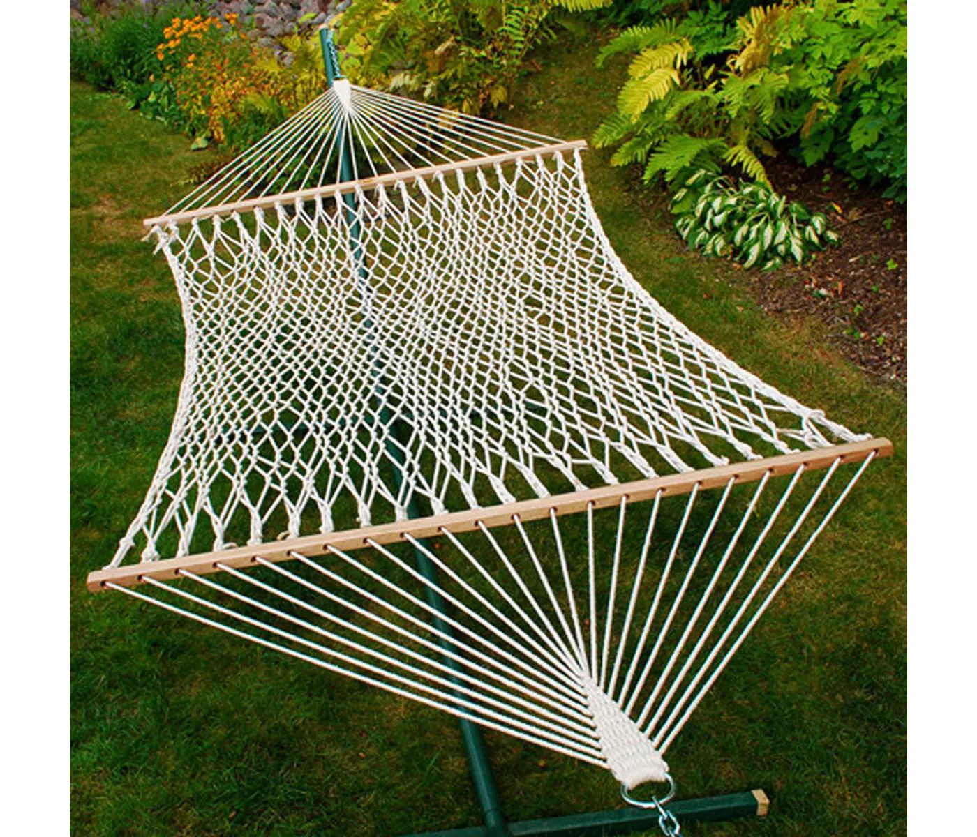 Double Cotton Rope Patio Hammock - White - Algoma - image 3 of 3