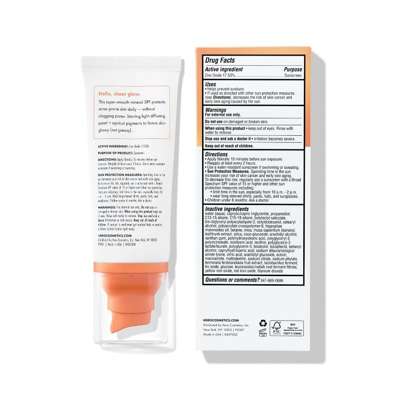 Hero Cosmetics Force Shield Apricot Sunscreen - SPF 30 - 1.69 fl oz, 2 of 9