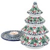 Blue Rose Polish Pottery 513 Ceramika Artystyczna Medium Christmas Tree Luminary - 2 of 2