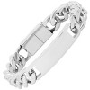 Steeltime Men's stainless steel Cuban link chain id bracelet. Color Options: Silver, Gold - 2 of 4
