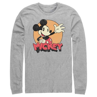 Men s Mickey Friends Retro Mickey Mouse Long Sleeve Shirt Target