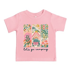 The Juniper Shop Let's Go Camping Van Toddler Short Sleeve Tee - 4T - Pink - 1 of 4