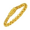 Steeltime Men's 18k gold plated stainless steel wheat chain bracelet with antique clasp - 2 of 4